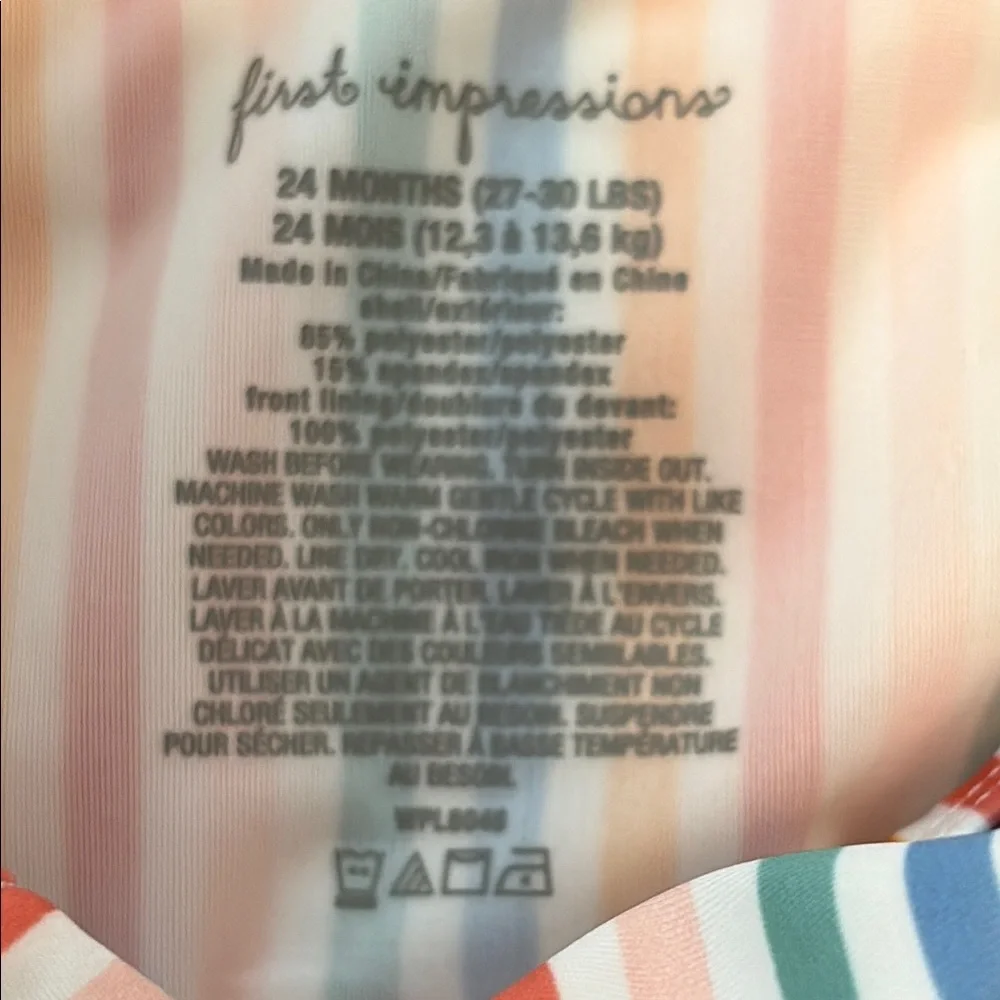 First Impressions Multicolor Striped Swimwear 24 months